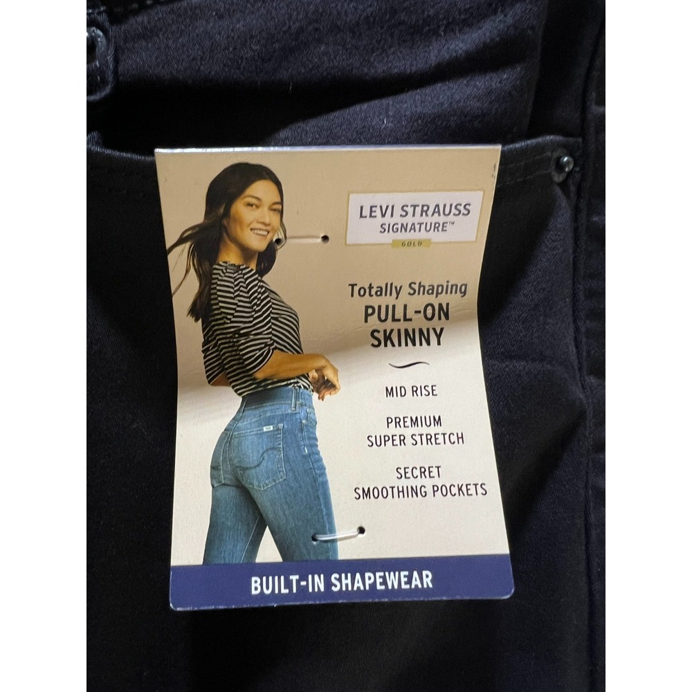 Levi Strauss Signature Gold Pull On Skinny Black Jeans Size 12 31x28 (32x27)